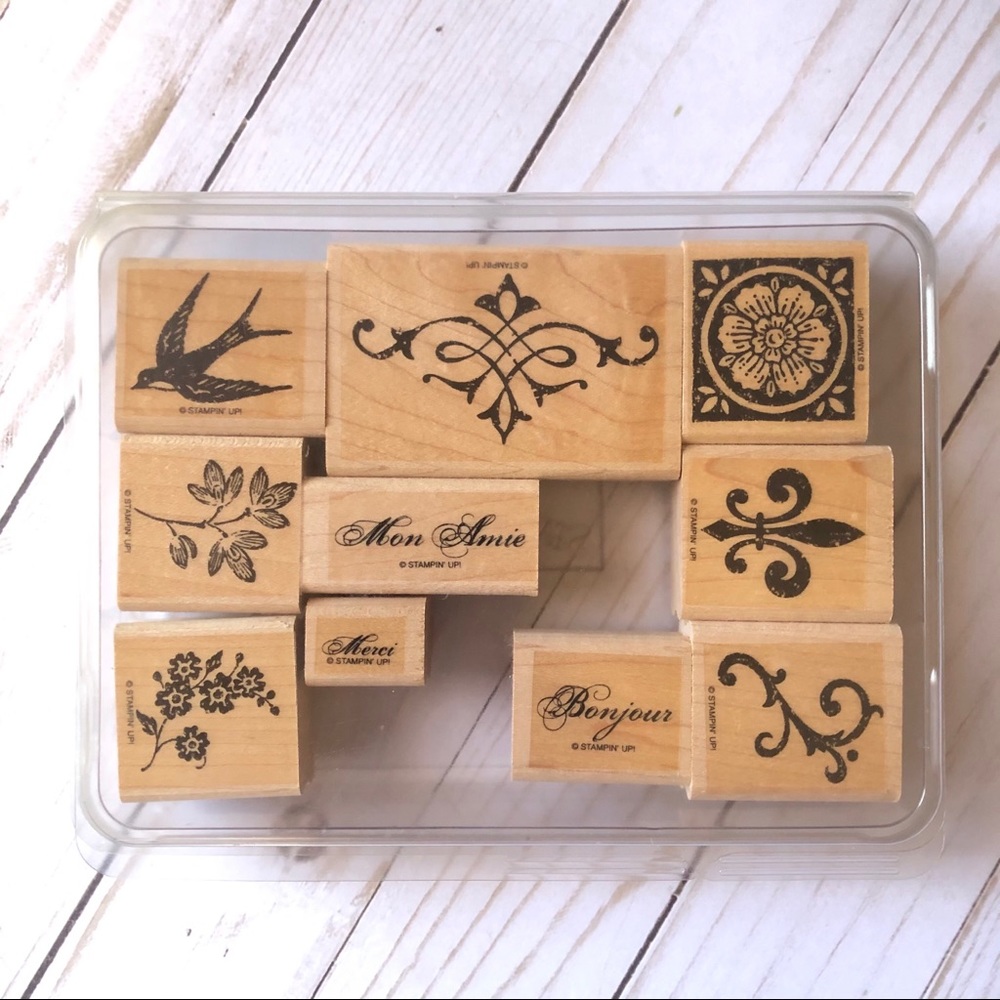 Stampin Up Carte Postale 11 pc rubber stamp set